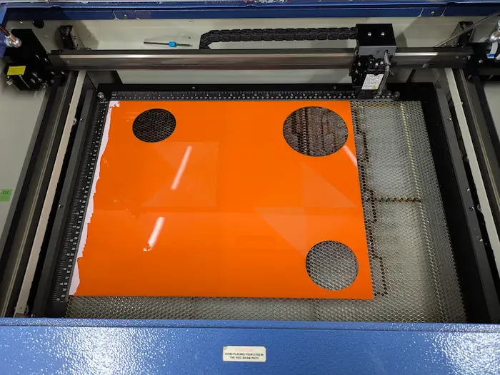 GCC Mercury 3 laser cutter bed area